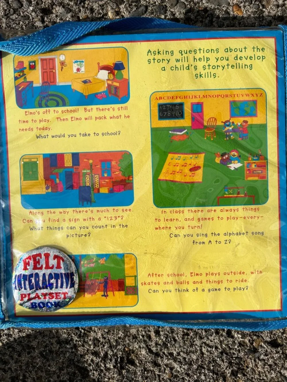 Elmo Goes To School Felt Interactive Playset Book
